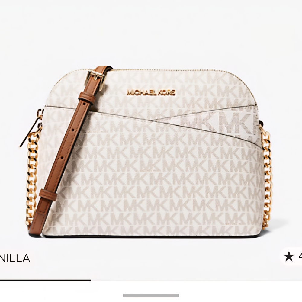 Michael Kors Cream and Brown Crossbody Bag